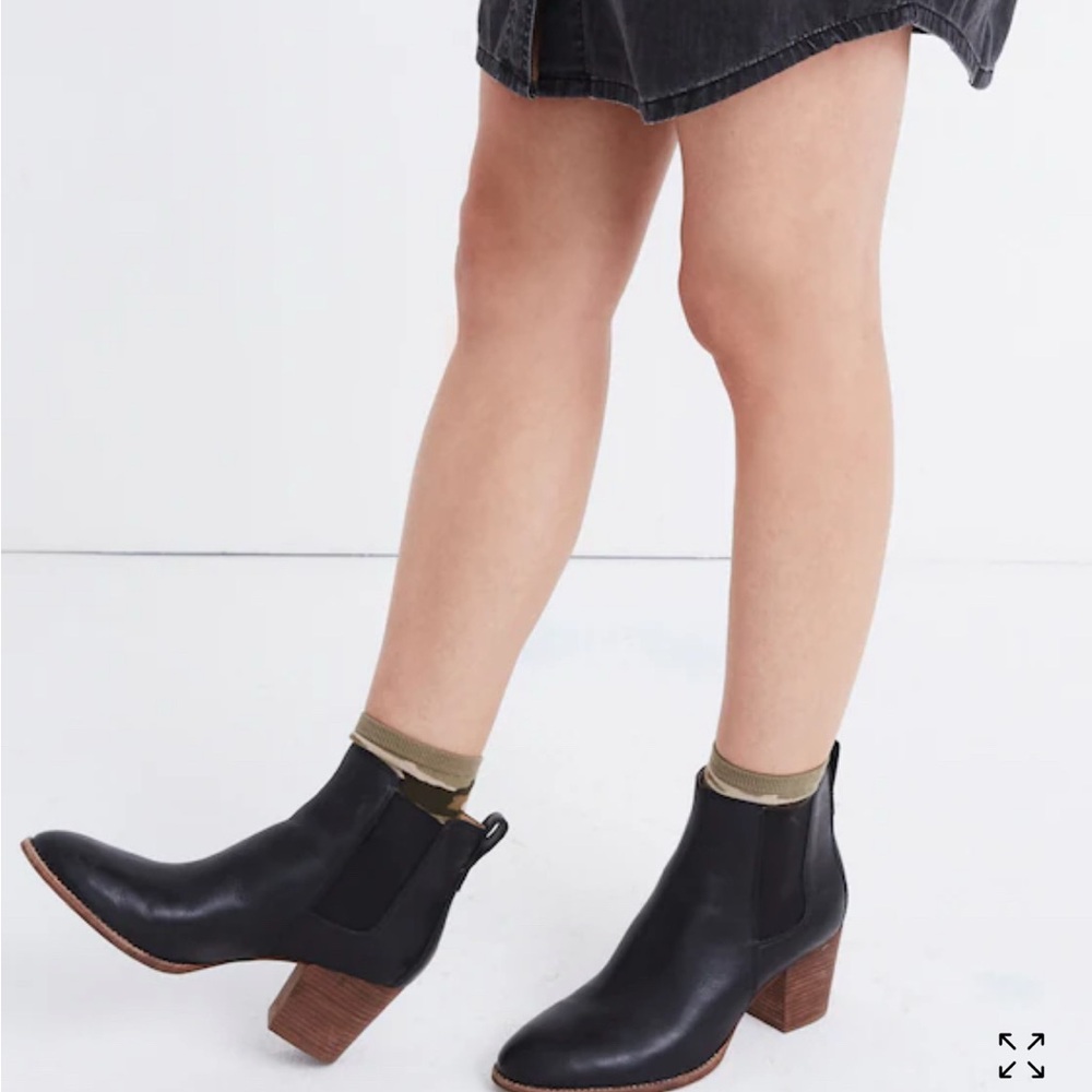 Madewell The Regan Black Leather Boots Size 8 - Picture 2 of 13